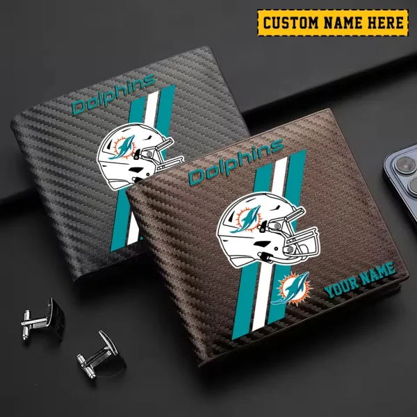 Miami Dolphins Carbon Wallet ID Credit Card Holder License Money Bag SPTCWCCH116