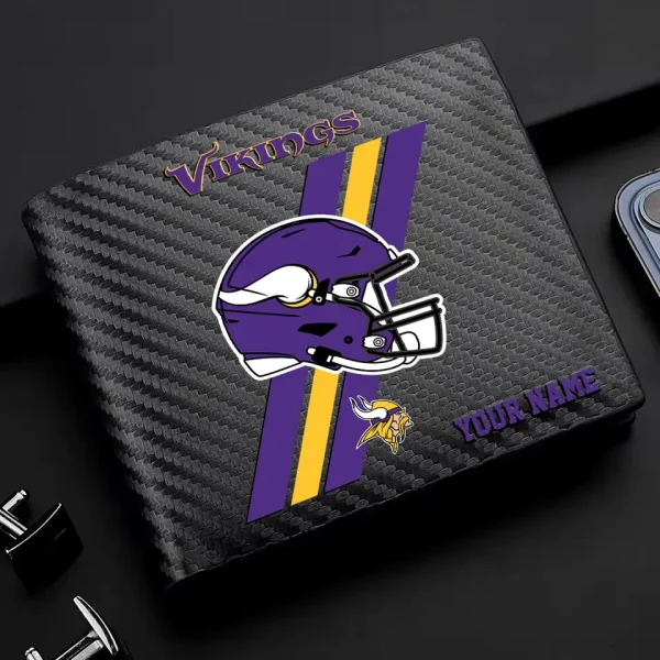 Minnesota Vikings Carbon Wallet ID Credit Card Holder License Money Bag SPTCWCCH117 - Image 2