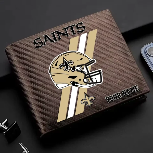 New Orleans Saints Carbon Wallet ID Credit Card Holder License Money Bag SPTCWCCH119