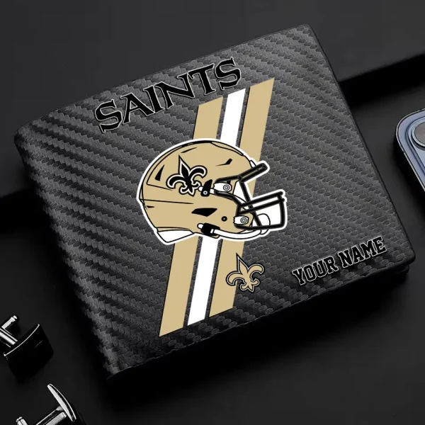 New Orleans Saints Carbon Wallet ID Credit Card Holder License Money Bag SPTCWCCH119 - Image 2