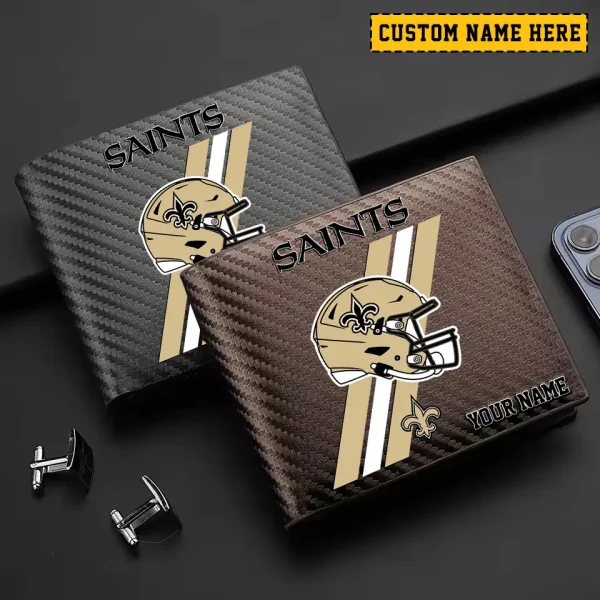 New Orleans Saints Carbon Wallet ID Credit Card Holder License Money Bag SPTCWCCH119 - Image 3