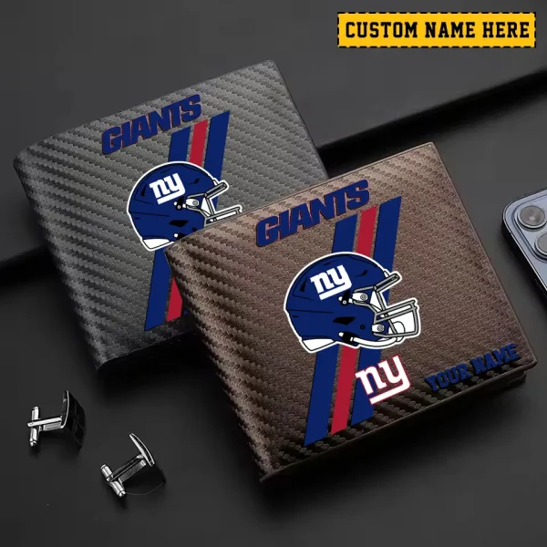 New York Giants Carbon Wallet ID Credit Card Holder License Money Bag SPTCWCCH120 - Image 2
