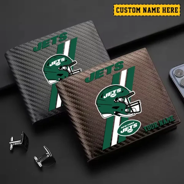 New York Jets Carbon Wallet ID Credit Card Holder License Money Bag SPTCWCCH121