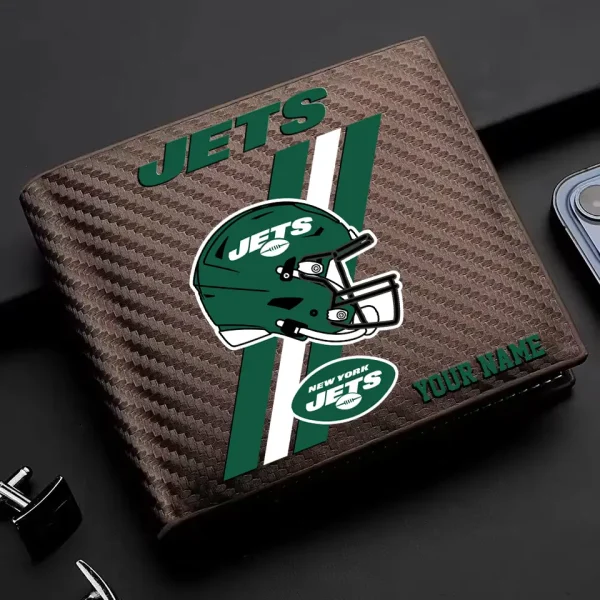 New York Jets Carbon Wallet ID Credit Card Holder License Money Bag SPTCWCCH121 - Image 3