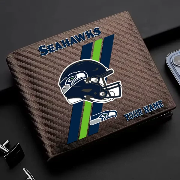 Seattle Seahawks Carbon Wallet ID Credit Card Holder License Money Bag SPTCWCCH125