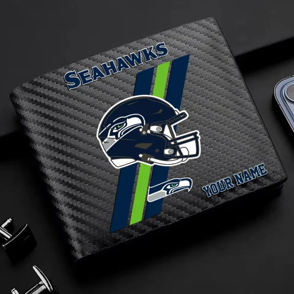 Seattle Seahawks Carbon Wallet ID Credit Card Holder License Money Bag SPTCWCCH125 - Image 2