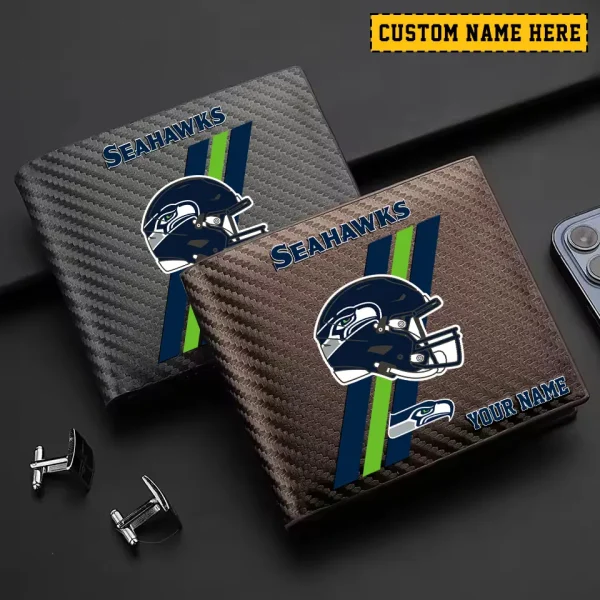 Seattle Seahawks Carbon Wallet ID Credit Card Holder License Money Bag SPTCWCCH125 - Image 3