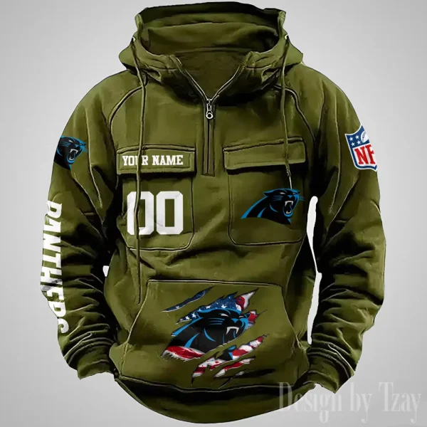 Carolina Panthers Designer Hoodies For Men Casual Fashion Solid Multi-Pocket Zipper Long Slevee AZVMHD898 - Image 5