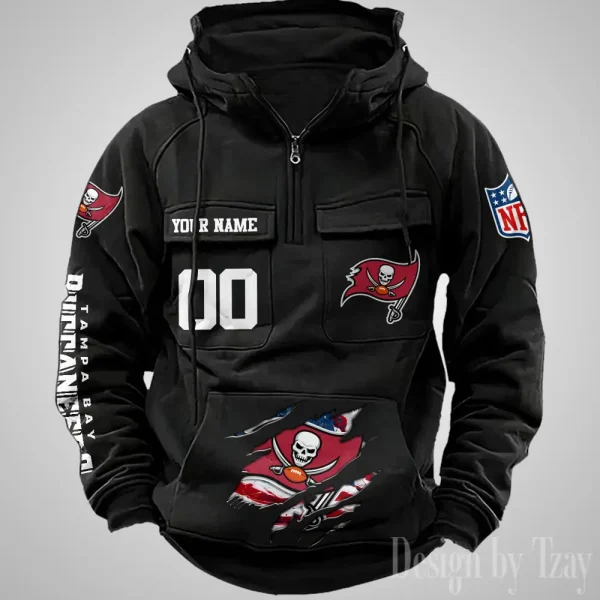 Tampa Bay Buccaneers Designer Hoodies For Men Casual Fashion Solid Multi-Pocket Zipper Long Slevee AZVMHD923