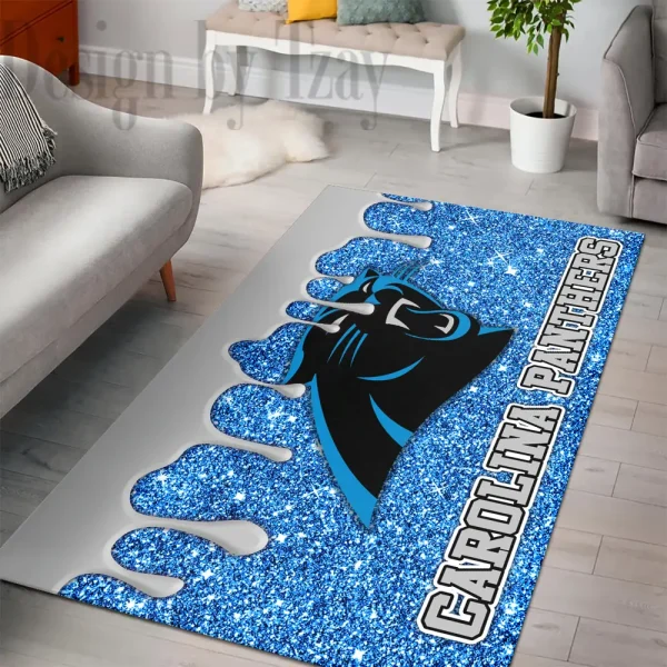 Carolina Panthers Living Room Carpet Rug BGRERUG418