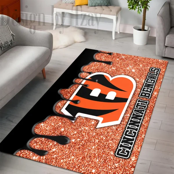 Cincinnati Bengals Living Room Carpet Rug BGRERUG420