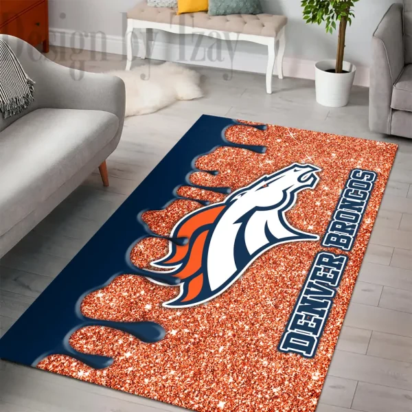 Denver Broncos Living Room Carpet Rug BGRERUG423
