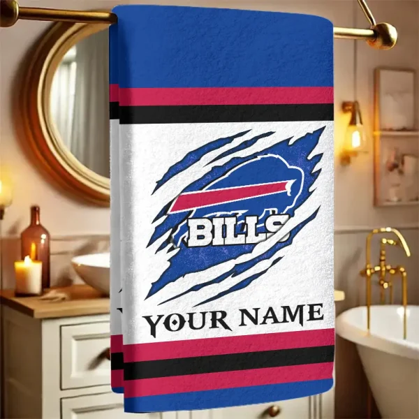 Buffalo Bills New Bath Towel Custom Any Name Gift For Fan SPTNBATHTOWEL202