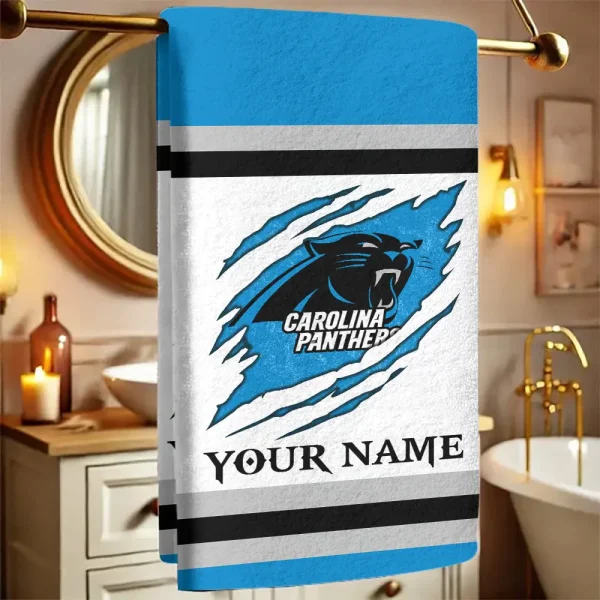 Carolina Panthers New Bath Towel Custom Any Name Gift For Fan SPTNBATHTOWEL203