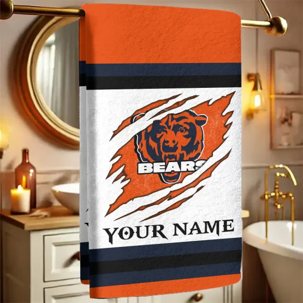 Chicago Bears New Bath Towel Custom Any Name Gift For Fan SPTNBATHTOWEL204