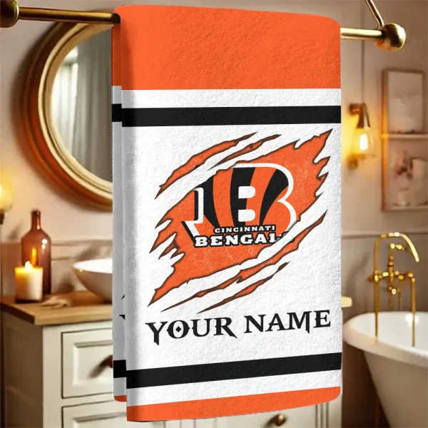 Cincinnati Bengals New Bath Towel Custom Any Name Gift For Fan SPTNBATHTOWEL205
