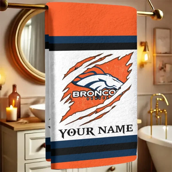 Denver Broncos New Bath Towel Custom Any Name Gift For Fan SPTNBATHTOWEL208