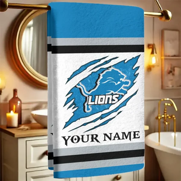 Detroit Lions New Bath Towel Custom Any Name Gift For Fan SPTNBATHTOWEL209