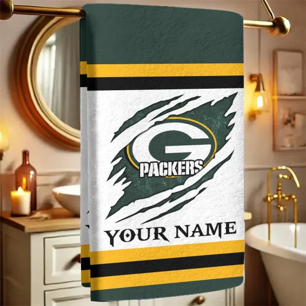 Green Bay Packers New Bath Towel Custom Any Name Gift For Fan SPTNBATHTOWEL210