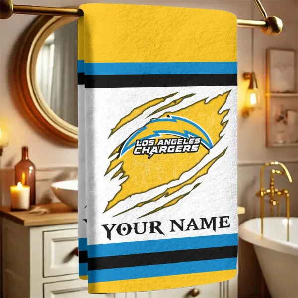 Los Angeles Chargers New Bath Towel Custom Any Name Gift For Fan SPTNBATHTOWEL216