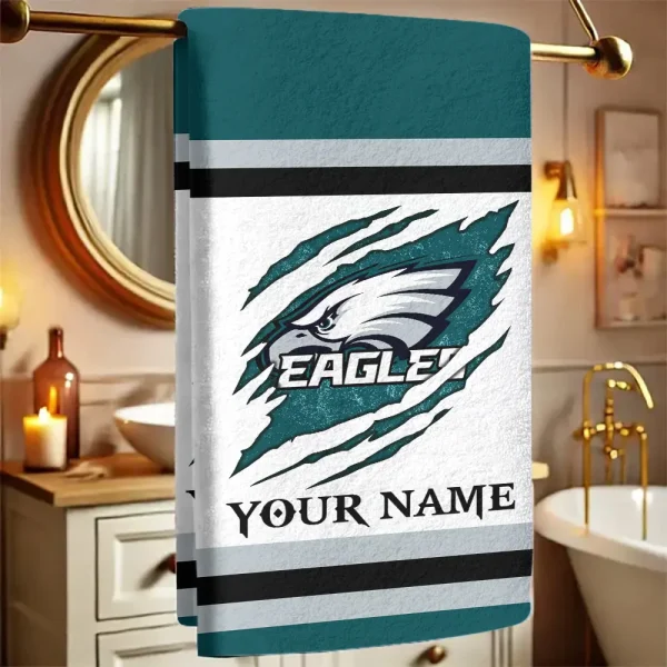 Philadelphia Eagles New Bath Towel Custom Any Name Gift For Fan SPTNBATHTOWEL224