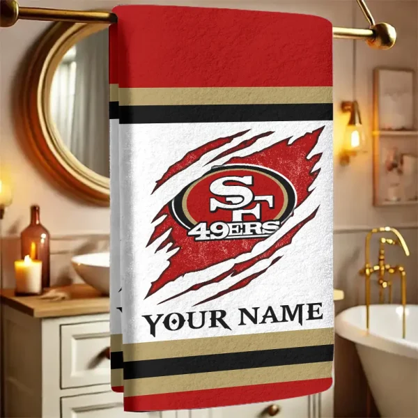 San Francisco 49ers New Bath Towel Custom Any Name Gift For Fan SPTNBATHTOWEL226