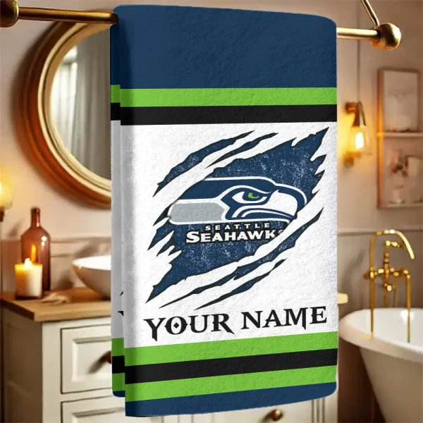 Seattle Seahawks New Bath Towel Custom Any Name Gift For Fan SPTNBATHTOWEL227