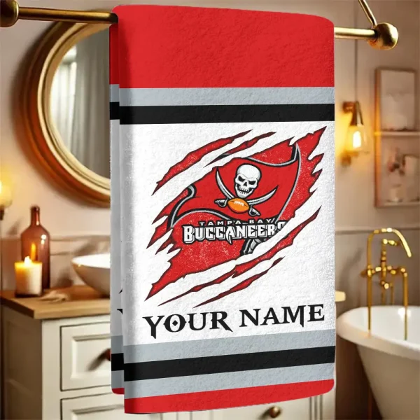 Tampa Bay Buccaneers New Bath Towel Custom Any Name Gift For Fan SPTNBATHTOWEL228