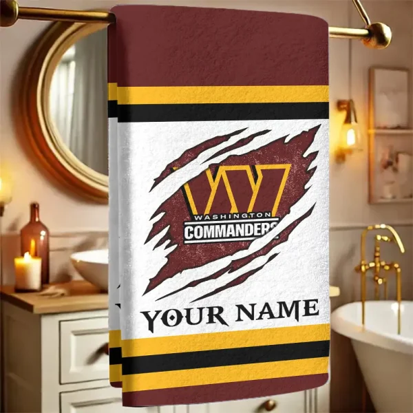 Washington Commanders New Bath Towel Custom Any Name Gift For Fan SPTNBATHTOWEL230