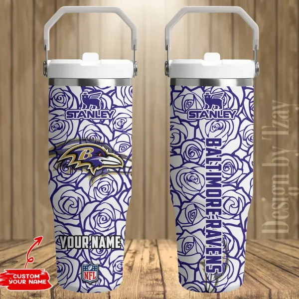 Baltimore Ravens Portable Car Cup Stainless Steel 304 Tumbler Water Bottle 30oz AZFST328 - Image 2