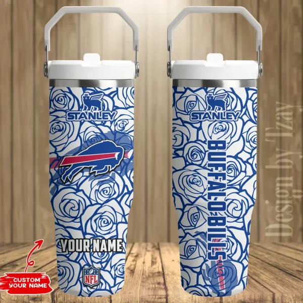 Buffalo Bills Portable Car Cup Stainless Steel 304 Tumbler Water Bottle 30oz AZFST329