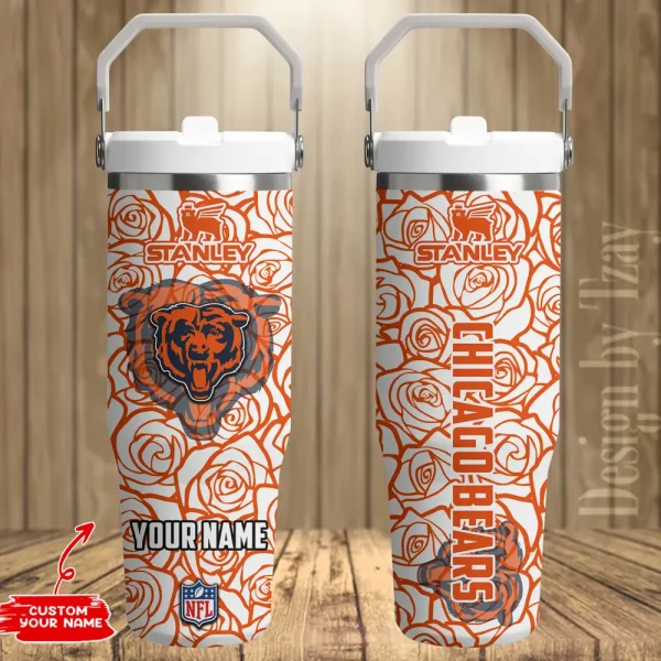 Chicago Bears Portable Car Cup Stainless Steel 304 Tumbler Water Bottle 30oz AZFST331