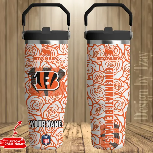 Cincinnati Bengals Portable Car Cup Stainless Steel 304 Tumbler Water Bottle 30oz AZFST332