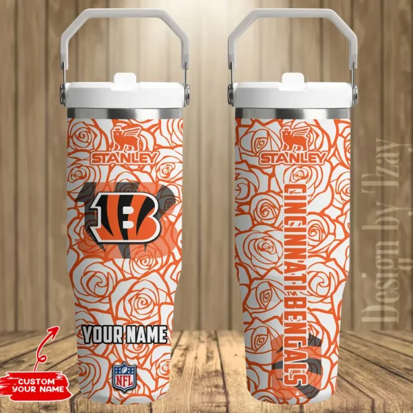 Cincinnati Bengals Portable Car Cup Stainless Steel 304 Tumbler Water Bottle 30oz AZFST332 - Image 2