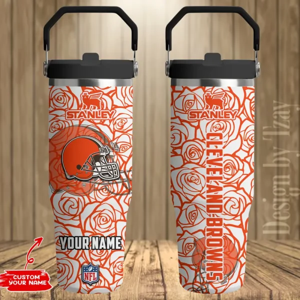 Cleveland Browns Portable Car Cup Stainless Steel 304 Tumbler Water Bottle 30oz AZFST333 - Image 2
