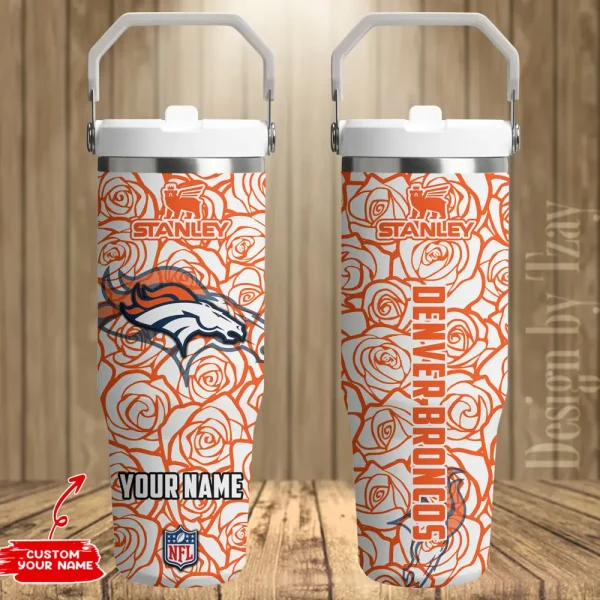 Denver Broncos Portable Car Cup Stainless Steel 304 Tumbler Water Bottle 30oz AZFST335