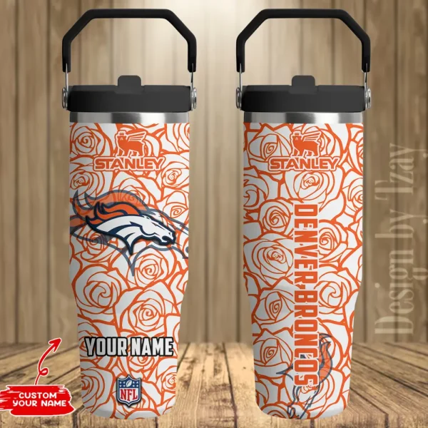 Denver Broncos Portable Car Cup Stainless Steel 304 Tumbler Water Bottle 30oz AZFST335 - Image 2