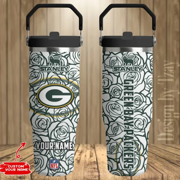 Green Bay Packers Portable Car Cup Stainless Steel 304 Tumbler Water Bottle 30oz AZFST337 - Image 2