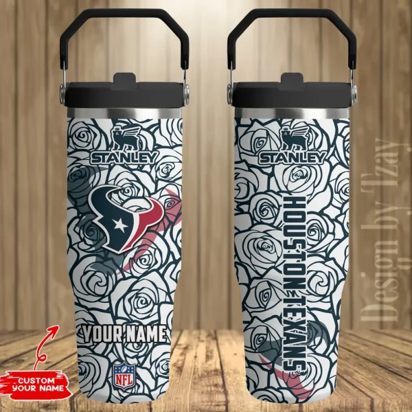 Houston Texans Portable Car Cup Stainless Steel 304 Tumbler Water Bottle 30oz AZFST338