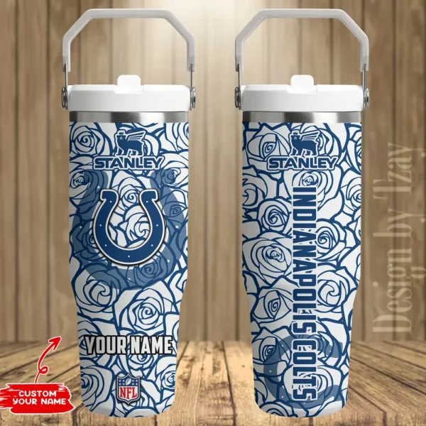 Indianapolis Colts Portable Car Cup Stainless Steel 304 Tumbler Water Bottle 30oz AZFST339