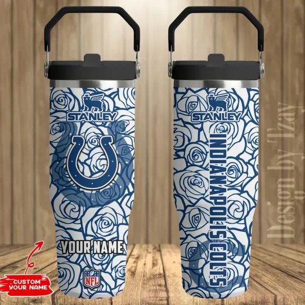 Indianapolis Colts Portable Car Cup Stainless Steel 304 Tumbler Water Bottle 30oz AZFST339 - Image 2