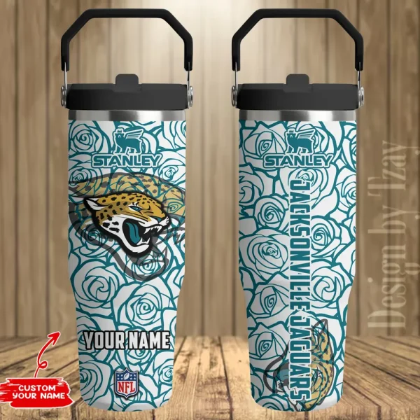 Jacksonville Jaguars Portable Car Cup Stainless Steel 304 Tumbler Water Bottle 30oz AZFST340