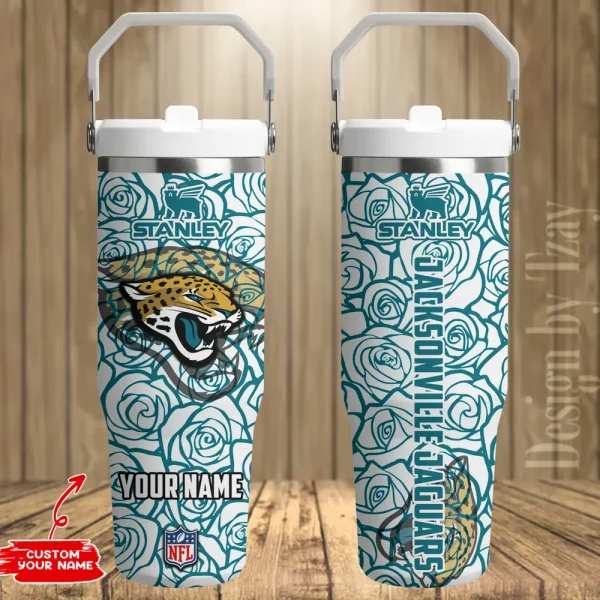 Jacksonville Jaguars Portable Car Cup Stainless Steel 304 Tumbler Water Bottle 30oz AZFST340 - Image 2