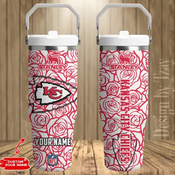 Kansas City Chiefs Portable Car Cup Stainless Steel 304 Tumbler Water Bottle 30oz AZFST341