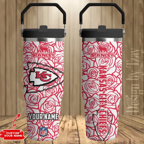 Kansas City Chiefs Portable Car Cup Stainless Steel 304 Tumbler Water Bottle 30oz AZFST341 - Image 2