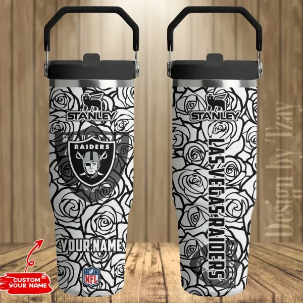 Las Vegas Raiders Portable Car Cup Stainless Steel 304 Tumbler Water Bottle 30oz AZFST342
