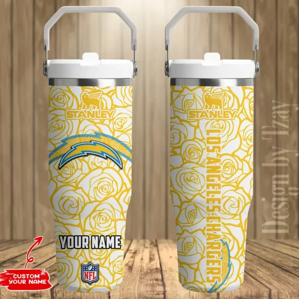 Los Angeles Chargers Portable Car Cup Stainless Steel 304 Tumbler Water Bottle 30oz AZFST343