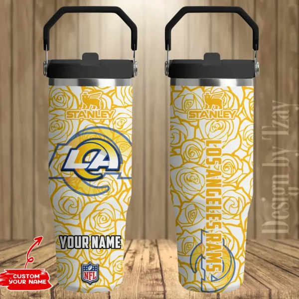Los Angeles Rams Portable Car Cup Stainless Steel 304 Tumbler Water Bottle 30oz AZFST344