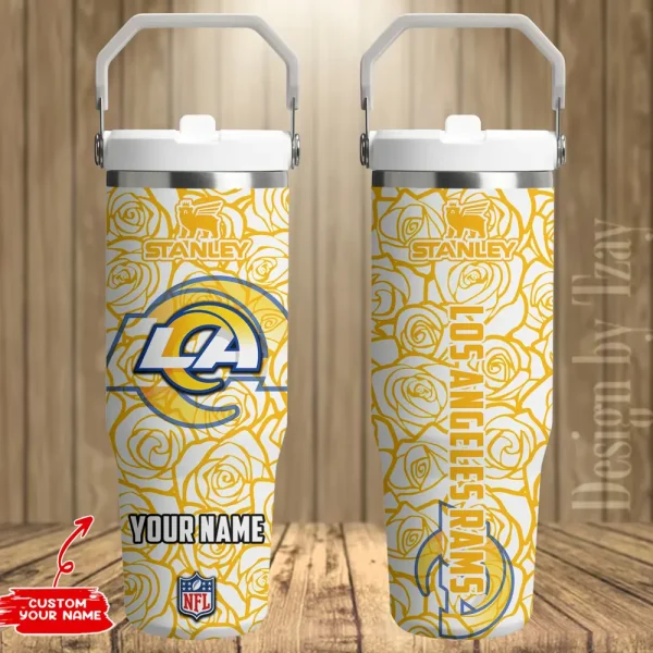 Los Angeles Rams Portable Car Cup Stainless Steel 304 Tumbler Water Bottle 30oz AZFST344 - Image 2
