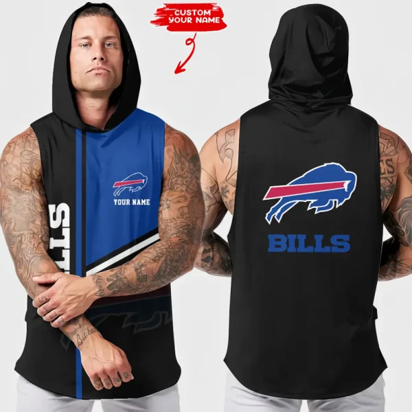 Buffalo Bills Men's Workout Hooded Tank Top Summer Fitness Training Hoodie Sleeveless style 2025 AZHTT560